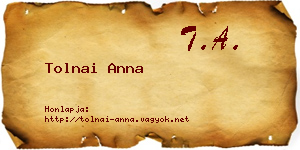 Tolnai Anna névjegykártya