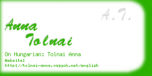 anna tolnai business card